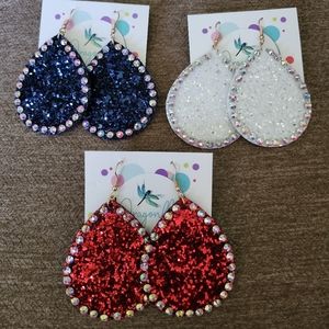 Glittered Dangle Earrings NEW